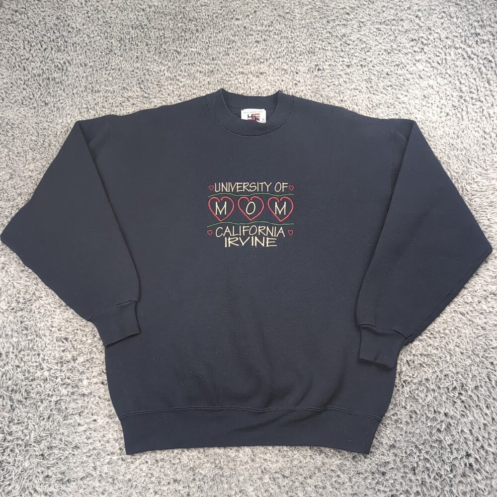 Vintage University Of Cal Irvine Sweater Women Medium Blue Mom Embroidered